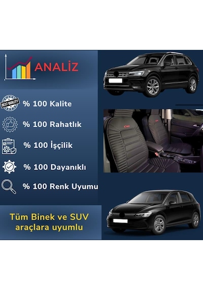 Space Oto Koltuk Minderi, Toyota Araçlara Uyumlu 2'li Set Özel Tasarım Minder Premium 001