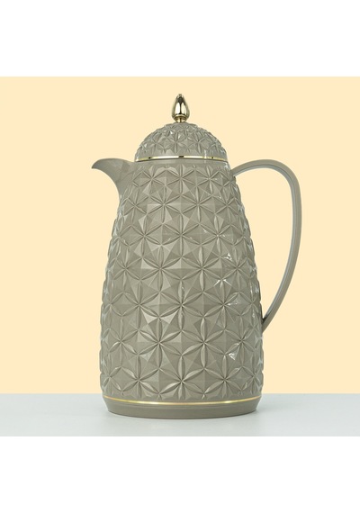Lale Thermos Cam Hazneli Termos 9034 1,6 Lt Kahve & Çay 12 Saat Sıcak / 24 Saat Soğuk Yerli Üretim Moon Gri