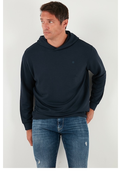 Buratti Relaxed Fit Kapüşonlu Yumuşak Dokulu Erkek Sweat 5901063 Lacivert