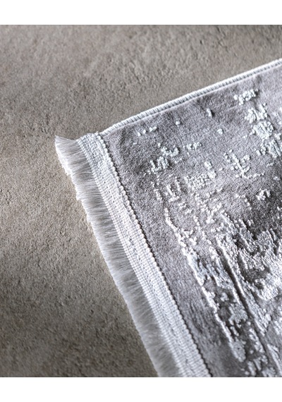 Madame Coco Aubane İplik Boyalı Kadife Halı - Koyu Gri - 120x180 Cm 8684427224656 Gri