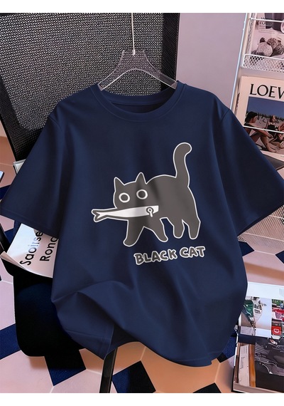 Noıssey Urban Pop Graphic Kadın Tişört Koleksiyonukod 5131 Lacivert