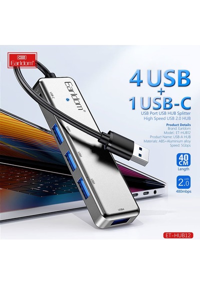 Earldom Hub12 Tak Çalıştır 40cm 4 Adet Usb 2.0 Ve 1 Adet Type M414