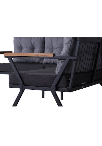 PiLocco Demonte Metal Mutfak Köşe Takımı 180 x 180 CM Antrasit - Gri