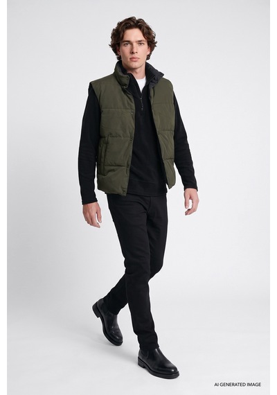 Lee Western Çift Taraflı Regular Fit Erkek Şişme Yelek Ld507064001 Siyah