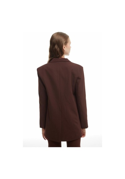 Quzu Blazer Ceket Koyu Kahve