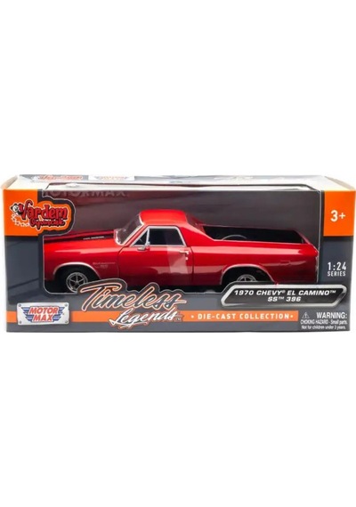 Motor Max 1:24 1970 Chevy El Camino Ss 396 Model Araba - Kırmızı Metal Diecast Koleksiyon