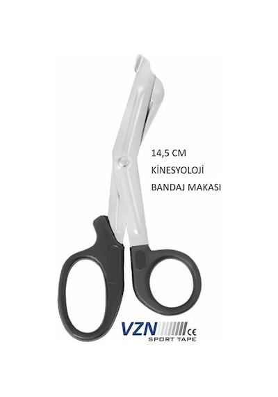 Vzn Plastik Saplı Bandaj Makası / Paslanmaz Çelik Bıçak / Yuvarlatılmış Uç / Ev, Klinik Ve İlk Yardım Kullan