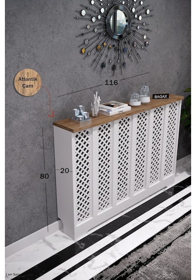 Petek Kaplama Kalorifer Peteği Kapatma Dekoratif Dresuar İç Ölçü 116 Cm Dış Ölçü 120 Petek 116 Beyaz Üstü Çam D7 Petek Kaplama Kalorifer Peteği Kapatma Dekoratif Dresuar İç Ölçü 116 Cm Dış Ölçü 120 Petek 116 Beyaz Üstü Çam D7