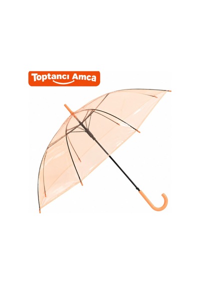 Toptancı Amca 90 Cm Çap 70 Cm Baston Boy Şeffaf Renkli Yağmur Şemsiyesi Mavi Görseldeki Gibi