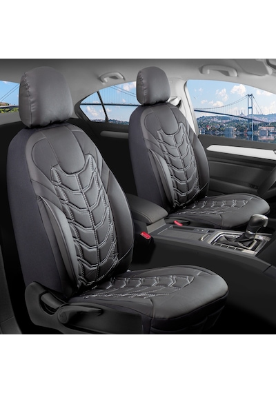 Subaru İmpreza Lüx Deri Oto Koltuk Kılıfı Ön Arka Takım Classy Serisi Siyah