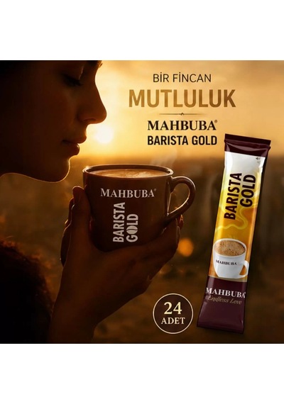 Mahbuba Barista Gold Kahve Kupa Bardak Hediyeli 24x18gr Hazır