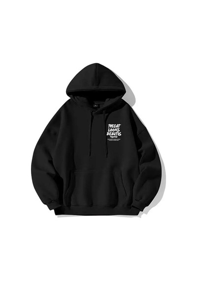 Startmore Tarzsokak Günlük Sokak Giyimi Kapüşonlu Sweatshirt Modası Erkek Rahat Kapüşonlu Sweatshirt Hip Hop Kıya Siyah