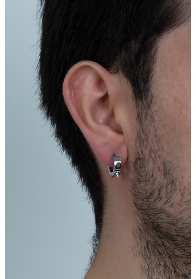 Çivili Geçmeli Unisex Erkek Kadın Çelik Küpe 3 MM 3 Renk Mse3