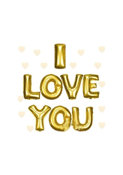 I Love You Folyo Balon Altın Renk 35 Cm Bx40 Çok Renkli