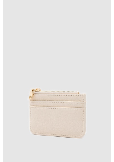 Shule Bags Nook Fermuarlı Charm Kartlık Krem