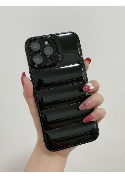 Pointtech Apple Uyumlu iPhone 11 Pro Max Puffer Silikon Kılıf Kamera Koruma Lens Koruma Parlak Telefon Kılıfı