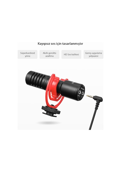 Boya By Mm1 Pro Çift Kafalı Shotgun Mikrofon