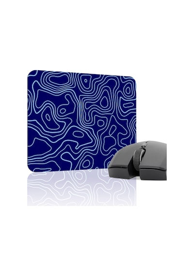 Mavi Lacivert 22x18 Taraftar Gaming Oyuncu Mouse Pad Kaymaz Taban Küçük Fare Altlığı Topography