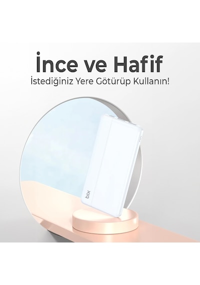 Bix Bxpb108 10000mah Çift Usb-a Çıkışlı Portatif Powerbank Beyaz