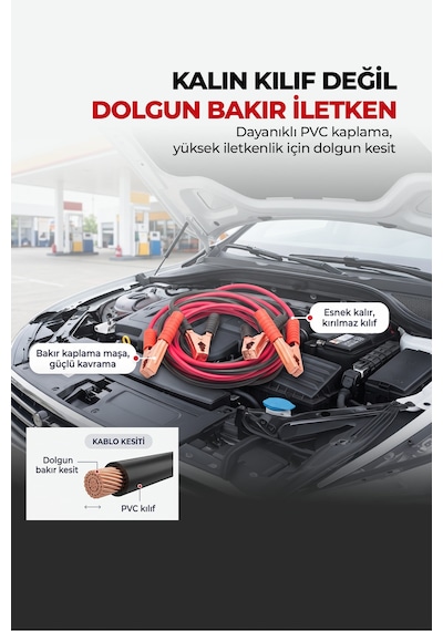 1800a Akü Takviye Kablosu 5 Metre Ağır Hizmet Tır Tipi