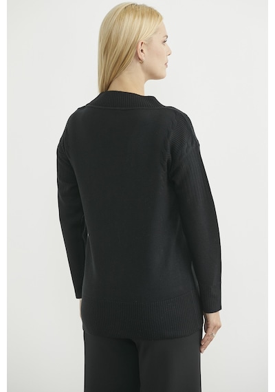 Sementa Oversize Cepli Triko Hırka - Siyah Siyah