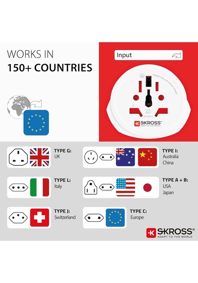 Lexroo Seyahat Adaptörü,world To Europe,beyaz