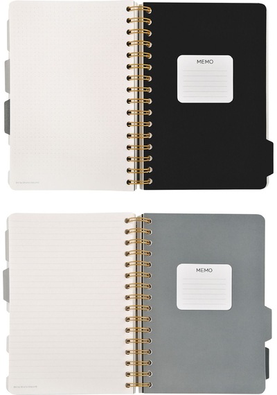 Spiralli Defter A5 4 Ayraçlı, 30 Yap. Çizgili, 30 Yap. Çizgili, 30 Yap. Noktalı, 30 Yap. Düz Siyah