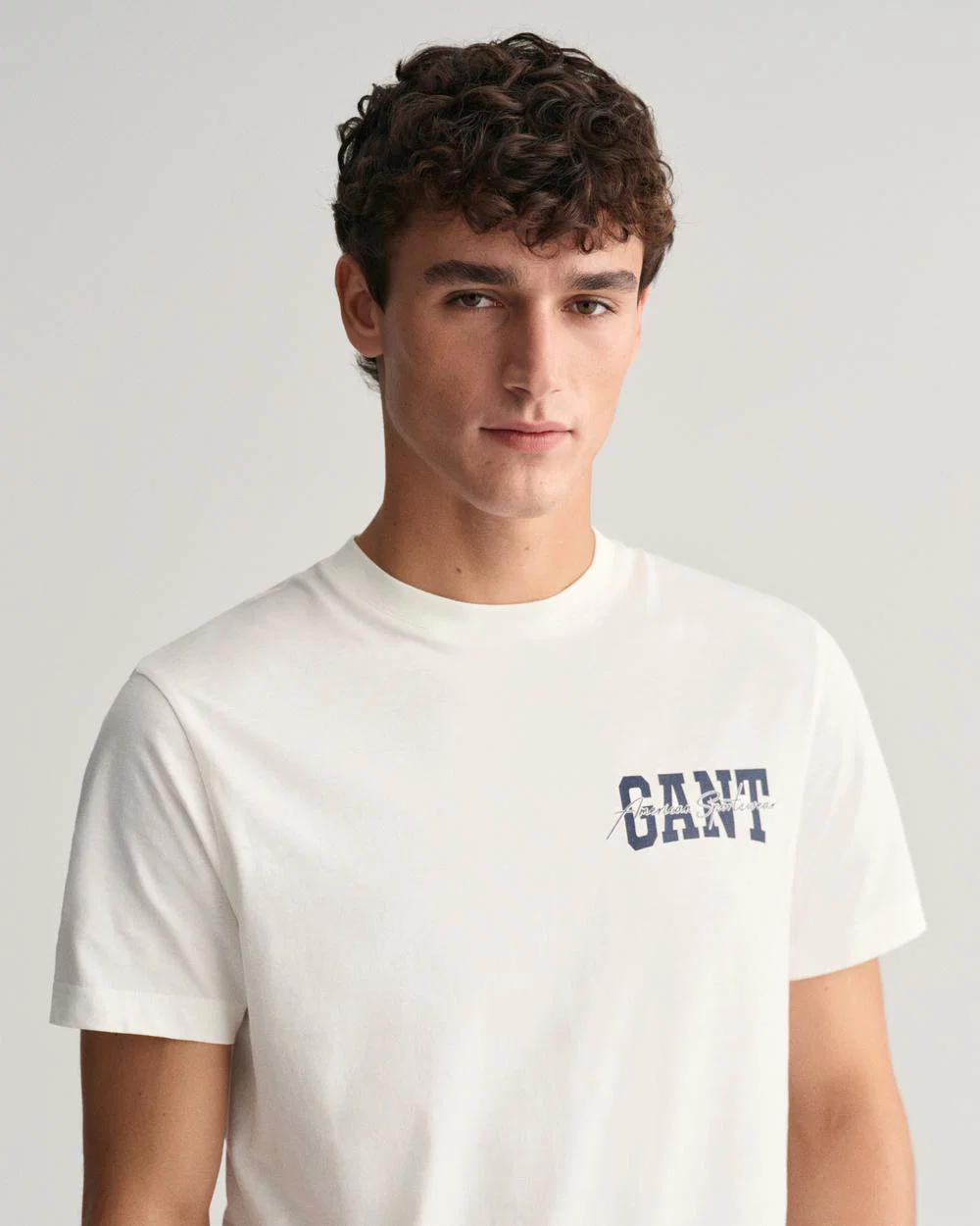 Gant Saf Pamuk Regular Fit Bisiklet Yaka Erkek Tişört 433.l Beyaz