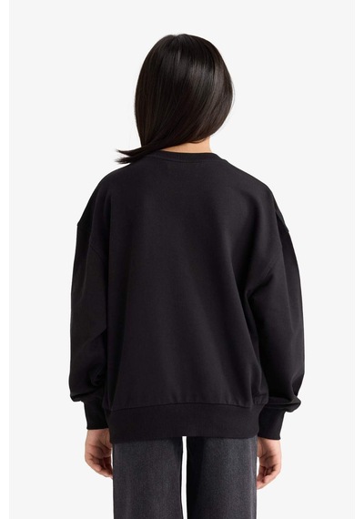 Defacto Kız Çocuk Wednesday Oversize Geniş Kalıp Bisiklet Yaka Sweatshirt G0440a825aubk81 Siyah Defacto Kız Çocuk Wednesday Oversize Geniş Kalıp Bisiklet Yaka Sweatshirt G0440a825aubk81 Siyah