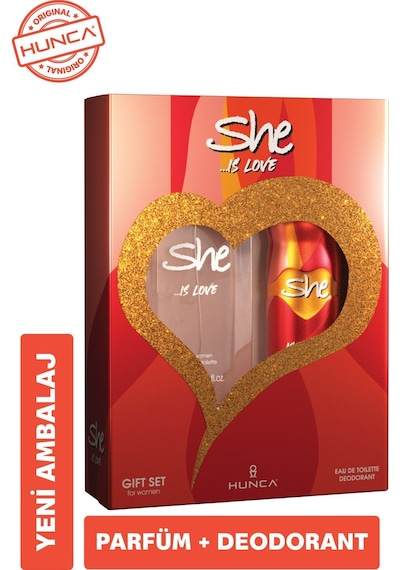 She Love Kadın Parfüm Seti 50 Ml Edt & 150 Ml Deodorant Ferah