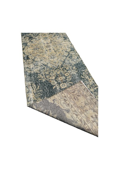 El Dokuma Vintage Su Yeşili Yolluk 80x315 Eskitme 3 Metre Halı Su Yeşili