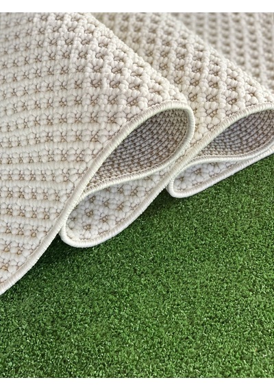 Woolen Tual Anti Alerjik Bukle Halı 8403 Krem Renkli