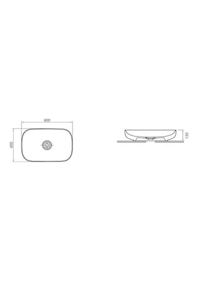 Lapino Premium 60 CM Tezgah Üstü Lavabo Beyaz