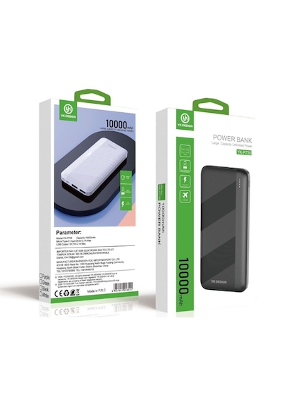 Go İthalat Mikro Type-c Usb Hızlı Şarj Edebilen 10000 Mah Powerbank Antrasit