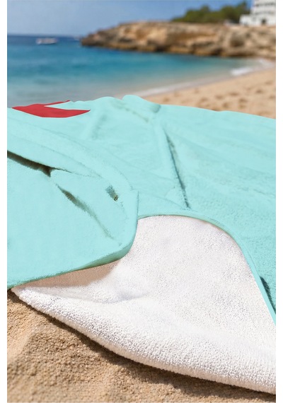 Yengeç Figürlü Deniz Çocuk Plaj Havlusu - Turkuaz Marine Havuz Banyo Hızlı Kuruyan Mikrofiber Havlu Ayaz Melisa