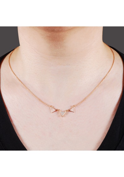 Kuyumcudukkani Üç Sıra Üçgen Kolye-37134-r-w Rose Gold
