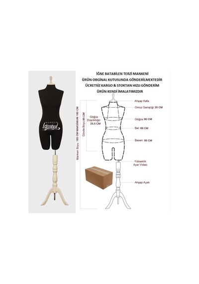 Pantolon Giyebilen 38 Beden Iğne Batabilen Terzi Prova Mankeni 527200942