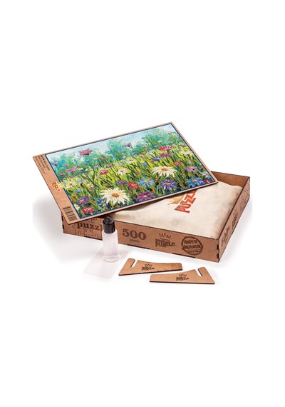 King Of Puzzle Yabani Çiçekler Ahşap Puzzle 500 Parça