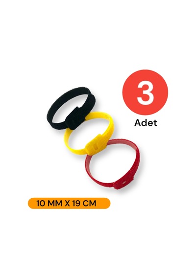 Tek-iş 10 Mm X 19 Cm Kablo Düzenleyici Kablo Bağı Cırt Cırt Bant Sök Tak Kullan 3 Adet