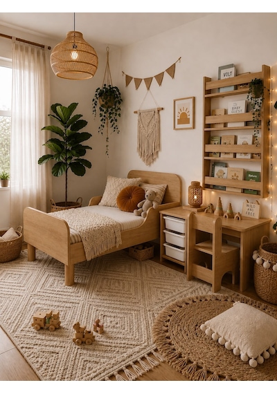 Montessorı Cocuk Odası Beyaz Tamamı Mdf Beyaz - Kahverengi