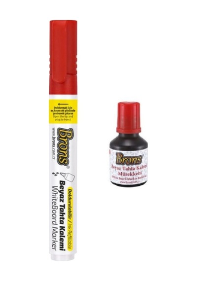 Brons Kırmızı Doldurulabilir Tahta Kalemi ve Mürekkebi 30 ML