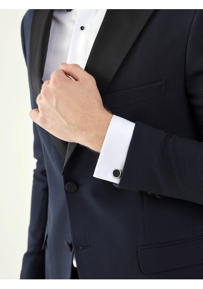 Dufy Lacivert Erkek Slim Fit Sivri Yaka Smokin Takım - 92401 Lacivert