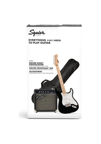Squıer Sonıc Stratocaster Black Frontman 10 G Amfi Elektro Gitar Seti