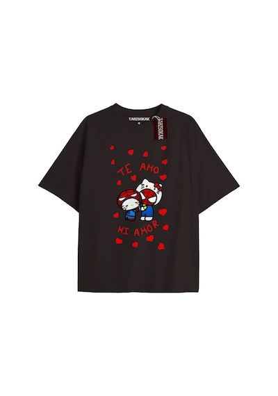 Adrift Hello Kitty Spider Tshirt Siyah