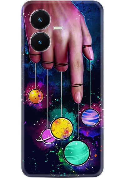 Vivo Y22S Kilif Silikon Desen Finger Planet 1740 566402195