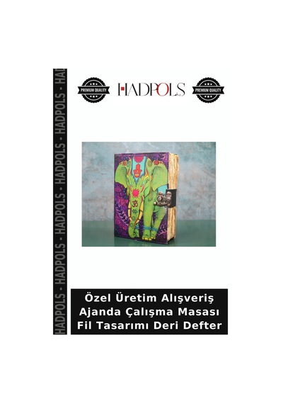 Özel Üretim Alışveriş Ajanda Çalışma Masası Fil Tasarımı Deri Defter Çok Renkli