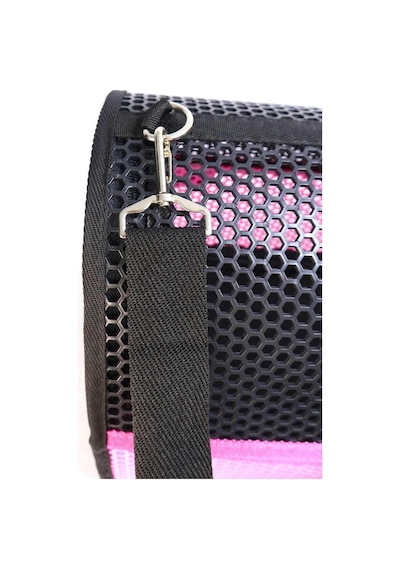 Flybag Voyager Fileli Model Kedi Köpek Taşıma Çantası, 46x30x27 Cm, Pembe-siyah