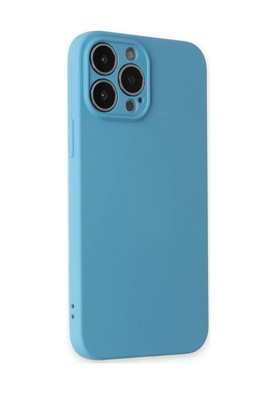 Newface Apple İphone 13 Pro Max Kılıf Nano İçi Kadife Silikon - Mavi