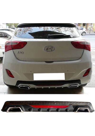 Hyundai İ30 Siyah Difüzör Difizör Kare Egzoz Görünüm Reflektörlü
