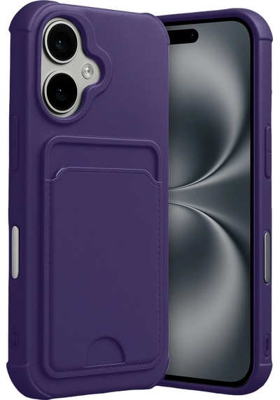 Apple Uyumlu iPhone 17 Kelvin Kartvizitli Silikon Derin Mor\